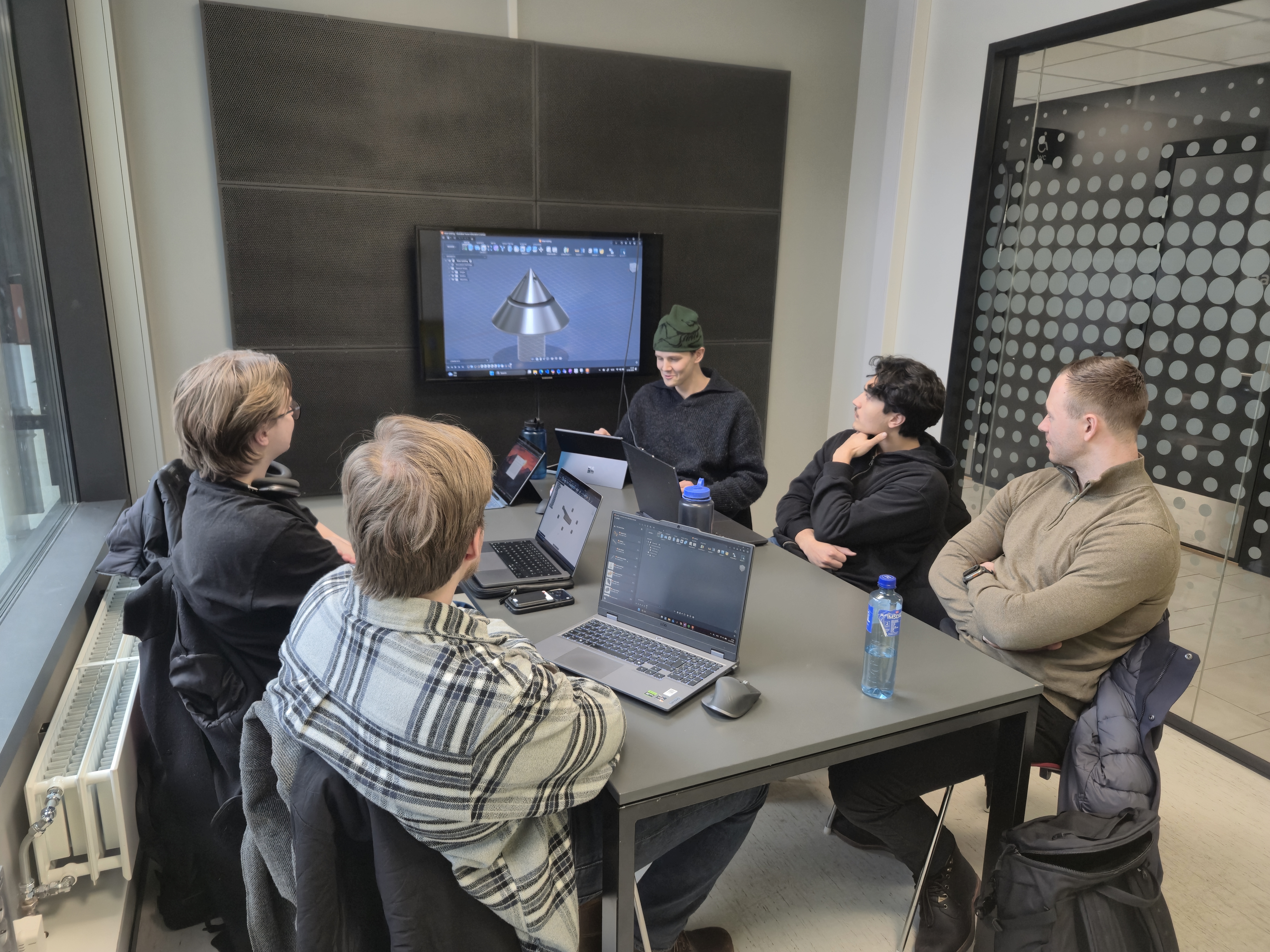 Mechanical planning session for the drone swarm locking mechanism.
